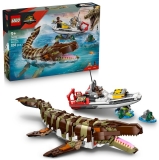 LEGO 76974 Brick-Built Mosasaurus Boat Mission