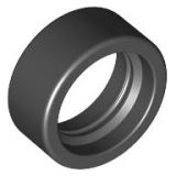 LEGO Band 14mm D.x 6mm Solid Smooth ZWART (100 stuks)