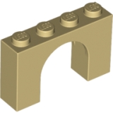 LEGO Boog 1x4x2 BEIGE (100 stuks)