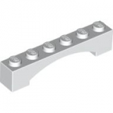 LEGO Boog 1x6 Verhoogd WIT (100 stuks)