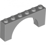 LEGO Boog 1x6x2 LICHTGRIJS (100 stuks)