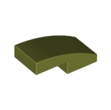 LEGO Slope Curved 2x1 OLIVE GREEN (100 pcs)