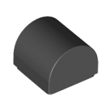 LEGO Boog 1x1 Dubbel ZWART (100 stuks)