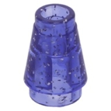 LEGO Cone 1x1 GLITTER TRANSPURPLE (100 pcs)
