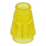 LEGO Cone 1x1 TRANSPARANT GEEL (100 stuks)
