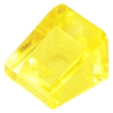 LEGO Dakpan 30 1x1 TRANSPARANT GEEL (100 stuks)