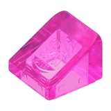 LEGO Dakpan 30 1x1 TRANSPARANT DONKERROZE (100 stuks)