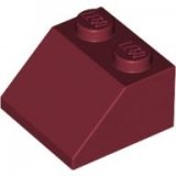 LEGO Dakpan 45 2x2 DONKERROOD (100 stuks)