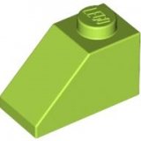 LEGO Dakpan 45 2x1 LIMEGROEN (100 stuks)