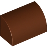 LEGO Dakpan 1x2 Gebogen BRUIN (100 stuks)