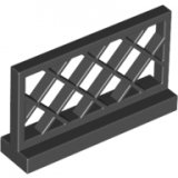 LEGO Hek 1x4x2 Raster ZWART (10 stuks)