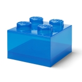 LEGO Storage Brick 4 with Lid TRANS DARK BLUE