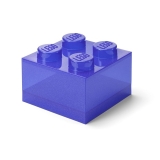 LEGO Storage Brick 4 with Lid GLITTER TRANS PURPLE