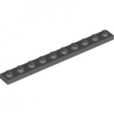 LEGO Plaat 1x10 DONKERGRIJS (100 stuks)