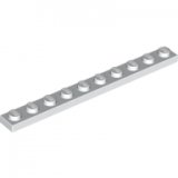 LEGO Plate 1x10 WHITE (100 pcs)