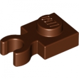 LEGO Plaat 1x1 met Clip Verticaal BRUIN (100 stuks)