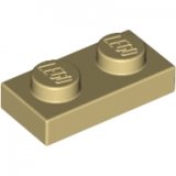 LEGO Plaat 1x2 BEIGE (100 stuks)