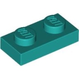 LEGO Plaat 1x2 DONKERTURQUOISE (100 stuks)
