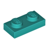 LEGO Plaat 1x2 DONKERTURQUOISE (100 stuks)