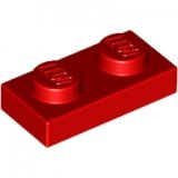 LEGO Plaat 1x2 ROOD (100 stuks)