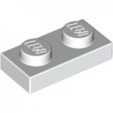 LEGO Plaat 1x2 WIT (100 stuks)