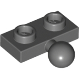 LEGO Plate 1x2 with Tow Ball DARK GRAY (100 pcs)