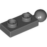 LEGO Plaat 1x2 met Trekhaak KZ DONKERGRIJS (100 stuks)