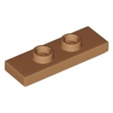 LEGO Plaat 1x3 met 2 Noppen NOUGAT (100 stuks)