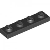 LEGO Plaat 1x4 DONKERGRIJS (100 stuks)