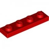 LEGO Plaat 1x4 ROOD (100 stuks)