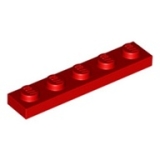 LEGO Plaat 1x5 ROOD (100 stuks)