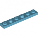 LEGO Plaat 1x6 AZUURBLAUW (100 stuks)