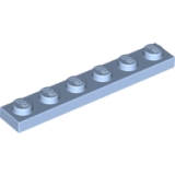 LEGO Plate 1x6 LIGHT BLUE (100 pcs)
