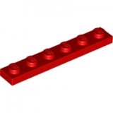 LEGO Plaat 1x6 ROOD (100 stuks)