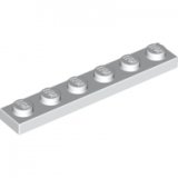 LEGO Plaat 1x6 WIT (100 stuks)