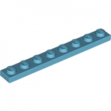 LEGO Plaat 1x8 AZUURBLAUW (100 stuks)