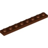 LEGO Plaat 1x8 BRUIN (100 stuks)