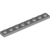 LEGO Plaat 1x8 LICHTGRIJS (100 stuks)