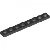 LEGO Plaat 1x8 ZWART (100 stuks)