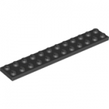 LEGO Plaat 2x12 ZWART (100 stuks)