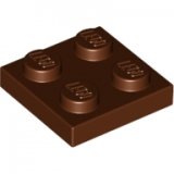 LEGO Plaat 2x2 BRUIN (100 stuks)