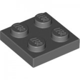 LEGO Plaat 2x2 DONKERGRIJS (100 stuks)
