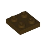 LEGO Plate 2x2 DARK BROWN (100 pcs)
