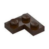 LEGO Plaat 2x2 Hoek DONKERBRUIN (100 stuks)