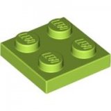 LEGO Plaat 2x2 LIMEGROEN (100 stuks)