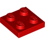 LEGO Plaat 2x2 ROOD (100 stuks)