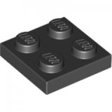 LEGO Plate 2x2 BLACK (100 pcs)