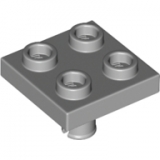LEGO Plaat 2x2 met Pin Onderkant LICHTGRIJS (100 stuks)