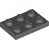 LEGO Plaat 2x3 DONKERGRIJS (100 stuks)