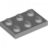 LEGO Plaat 2x3 LICHTGRIJS (100 stuks)
